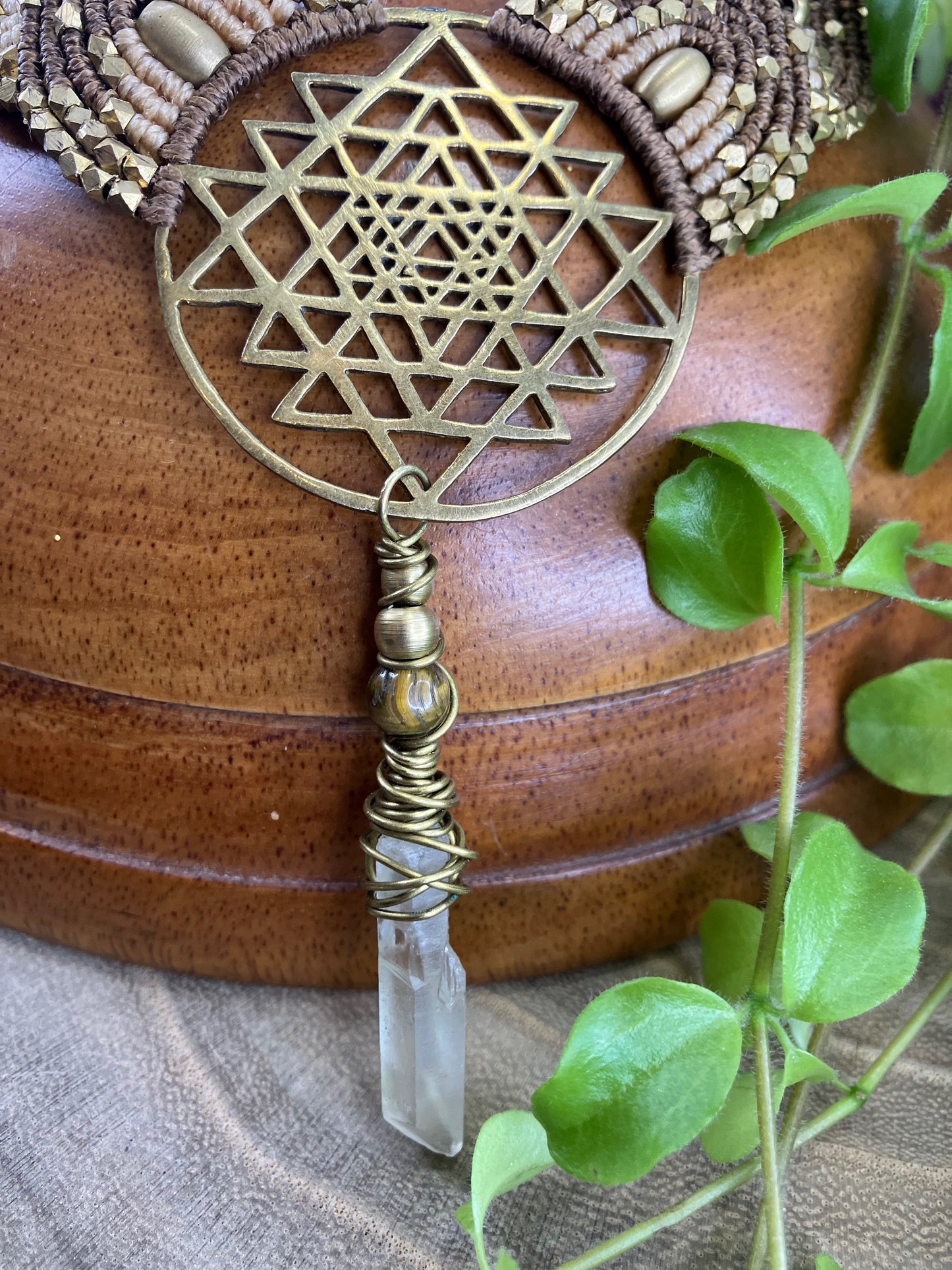 Sri Yatra Petal Choker in Brown and Gold