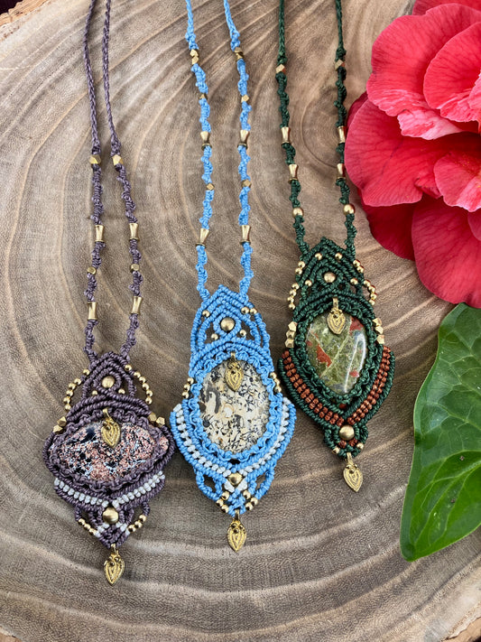 Boho Macrame Pendants - Various Colours Available