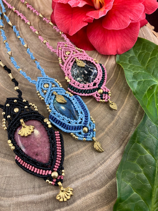 Boho Macrame Pendants - Various Colours Available