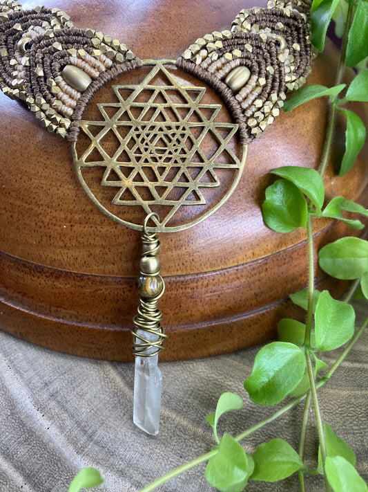 Sri Yatra Petal Choker in Brown and Gold